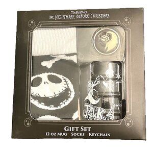 Nightmare Before Christmas Tim Burton Gift Set Socks Coffee Mug Keychain New